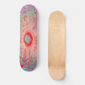 Psychedelic Retro Coral Rainbow Hibiscus Persoonlijk Skateboard (Voorkant)