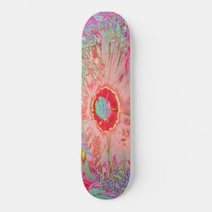 Psychedelic Retro Coral Rainbow Hibiscus Persoonlijk Skateboard