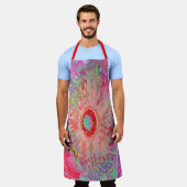 Psychedelic Retro Coral Rainbow Hibiscus Schort (Gedragen)