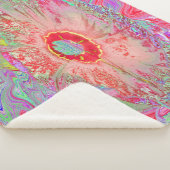 Psychedelic Retro Coral Rainbow Hibiscus Sherpa Deken (3/4)