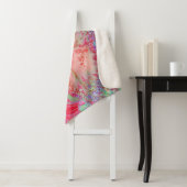Psychedelic Retro Coral Rainbow Hibiscus Sherpa Deken (In situ)