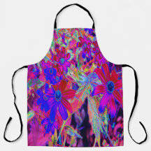 Psychedelic Retro Crimson en Magenta Wildbloemen