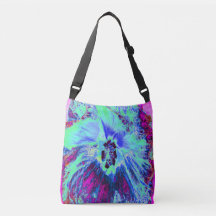Psychedelic Retro Green en Blue Hibiscus Flower