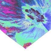 Psychedelic Retro Green en Blue Hibiscus Flower Korte Tafelloper (Hoek)