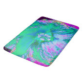 Psychedelic Retro Green en Hot Pink Hibiscus Badmat (Gekanteld)