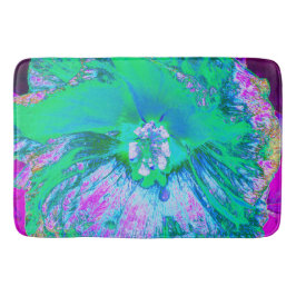 Psychedelic Retro Green en Hot Pink Hibiscus Badmat