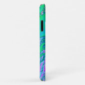 Psychedelic Retro Green en Hot Pink Hibiscus Case-Mate iPhone Case (Achterkant/rechts)