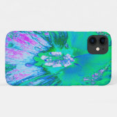 Psychedelic Retro Green en Hot Pink Hibiscus Case-Mate iPhone Case (Achterkant (horizontaal))
