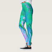 Psychedelic Retro Green en Hot Pink Hibiscus Leggings (Links)