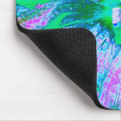 Psychedelic Retro Green en Hot Pink Hibiscus Muismat (Hoek)