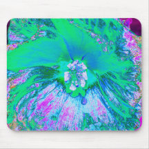 Psychedelic Retro Green en Hot Pink Hibiscus
