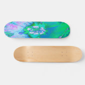 Psychedelic Retro Green en Hot Pink Hibiscus Persoonlijk Skateboard (Horizontaal)