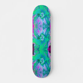 Psychedelic Retro Green en Hot Pink Hibiscus Persoonlijk Skateboard
