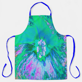 Psychedelic Retro Green en Hot Pink Hibiscus Schort