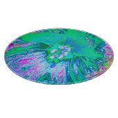 Psychedelic Retro Green en Hot Pink Hibiscus Snijplank (Hoek)