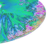 Psychedelic Retro Green en Hot Pink Hibiscus Snijplank (Hoek)