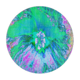 Psychedelic Retro Green en Hot Pink Hibiscus Snijplank