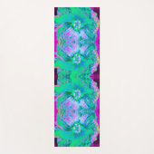 Psychedelic Retro Green en Hot Pink Hibiscus Yogamat (Voorkant)
