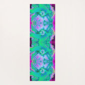 Psychedelic Retro Green en Hot Pink Hibiscus Yogamat (Achterkant)