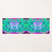 Psychedelic Retro Green en Hot Pink Hibiscus Yogamat (Voorkant (horizontaal))