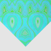 Psychedelic retro hippie 60 green blue boho tissuepapier (Detail)