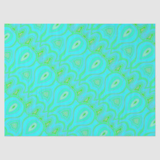 Psychedelic retro hippie 60 green blue boho tissuepapier
