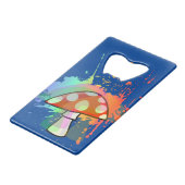 Psychedelic Retro Party Like It's 1969! Creditkaart Flessenopener (Voorkant Gekanteld)