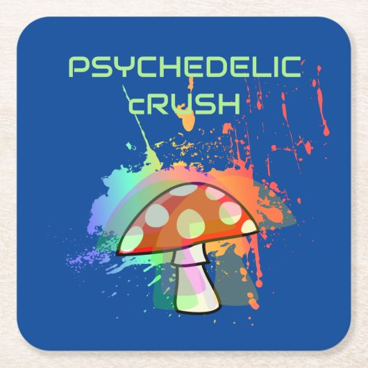 Psychedelic Retro Party Like It's 1969! Kartonnen Onderzetters (Voorkant)