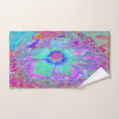 Psychedelic Retro Rainbow Blue Hibiscus Bad Handdoek (Handdoek)