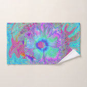 Psychedelic Retro Rainbow Blue Hibiscus Bad Handdoek (Handdoek)