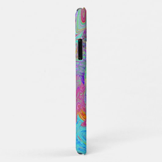 Psychedelic Retro Rainbow Blue Hibiscus Case-Mate iPhone Case (Achterkant/rechts)