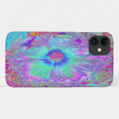 Psychedelic Retro Rainbow Blue Hibiscus Case-Mate iPhone Case (Achterkant (horizontaal))