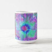 Psychedelic Retro Rainbow Blue Hibiscus Magische Mok (Midden)