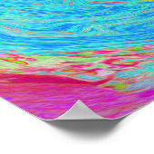 Psychedelic Retro Rainbow Blue Hibiscus Poster (Hoek)