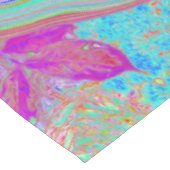 Psychedelic Retro Rainbow Blue Hibiscus Tafelkleed (Gekanteld)