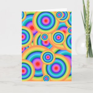 Psychedelic Retro Trippy 70s Circles Kaart