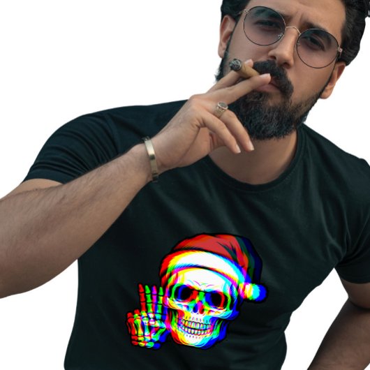 Psychedelic RGB Illusional Trippy Santa Christmas T-shirt