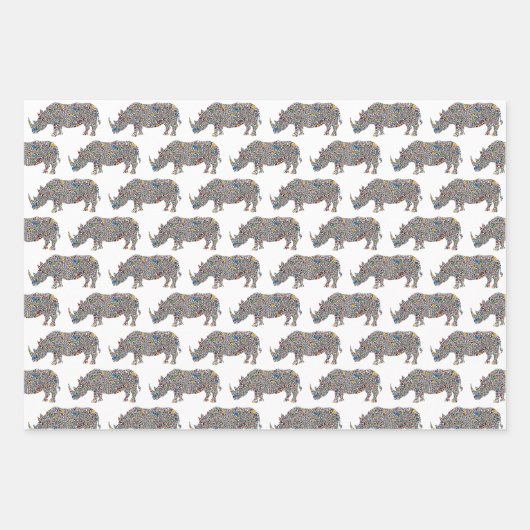 Psychedelic Rhinoceros Inpakpapier Vel (Voorkant 2)