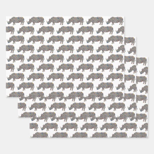 Psychedelic Rhinoceros Inpakpapier Vel (Set)