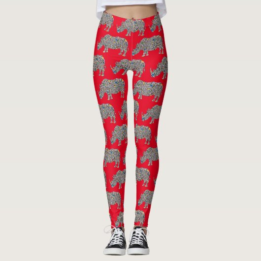 Psychedelic Rhinoceros Leggings (Voorkant)
