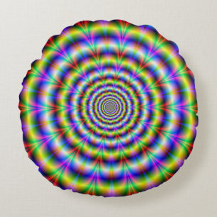 Psychedelic Ringed Pulse Rond Kussen