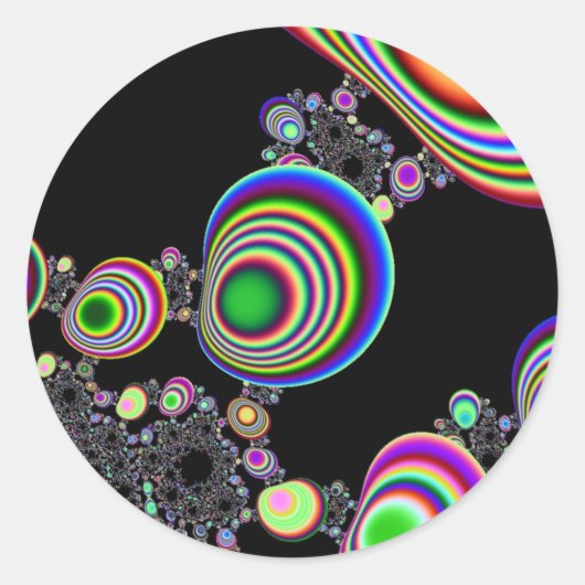 Psychedelic Ripple Ronde Sticker (Voorkant)