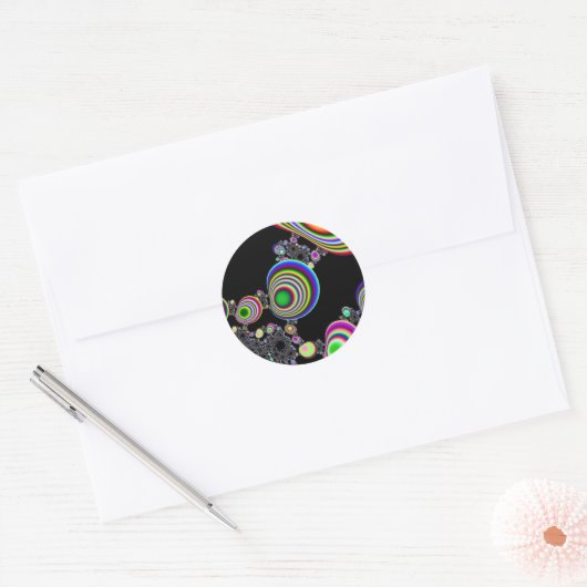 Psychedelic Ripple Ronde Sticker (Envelop)