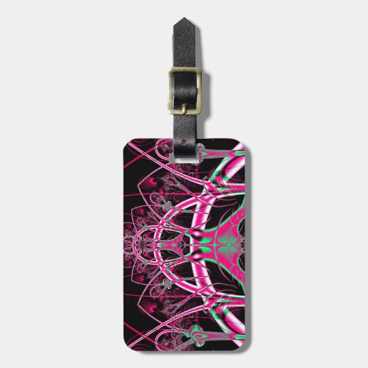 Psychedelic Rollerkusttunnel Fractal Bagagelabel (Voorkant verticaal)