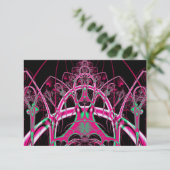 Psychedelic Rollerkusttunnel Fractal RSVP Kaartje (Staand voorkant)