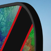 Psychedelic rood geel blauw kosmische wolken monog pickleball paddle