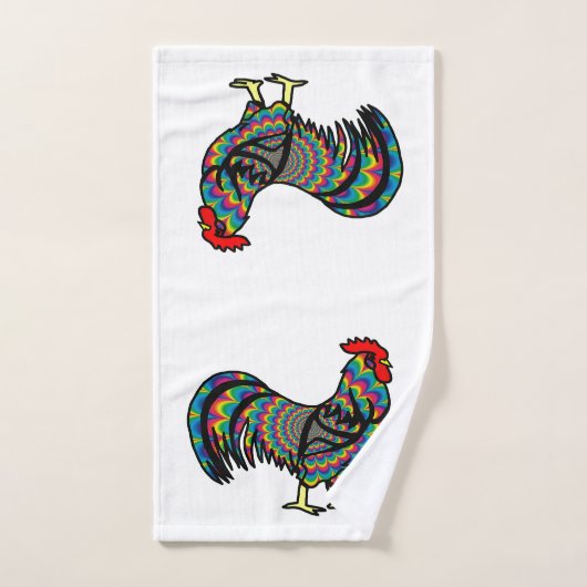 Psychedelic Rooster Chicken Bad Handdoek (Handdoek)