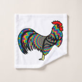 Psychedelic Rooster Chicken Bad Handdoek (Wasdoekje)