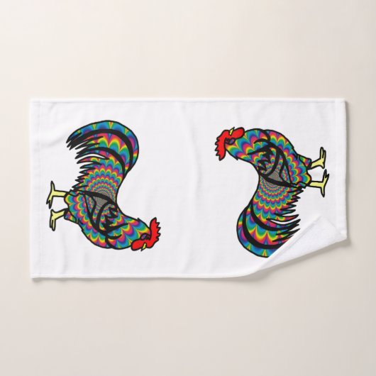 Psychedelic Rooster Chicken Bad Handdoek (Handdoek)