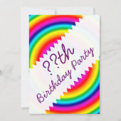 Psychedelic Round Circles Rainbow Birthday Kaart (Voorkant)